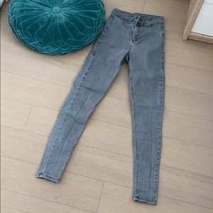 Topshop Moro Jeans - Distressed Grey Size 26